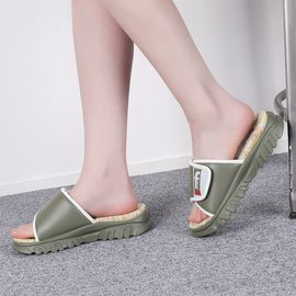 [GIRLS GOOB] Unisex Comfortable Mule, Fashion Loafers, Flip-flops, Single Velcro, Cow Leather + Synthetic Leather - Made in KOREA